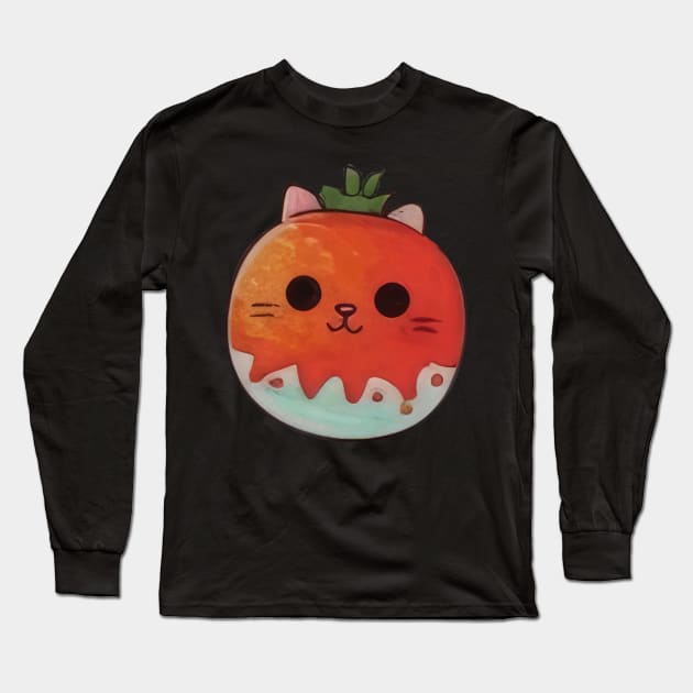 Stylized Cat Long Sleeve T-Shirt by Sheptylevskyi